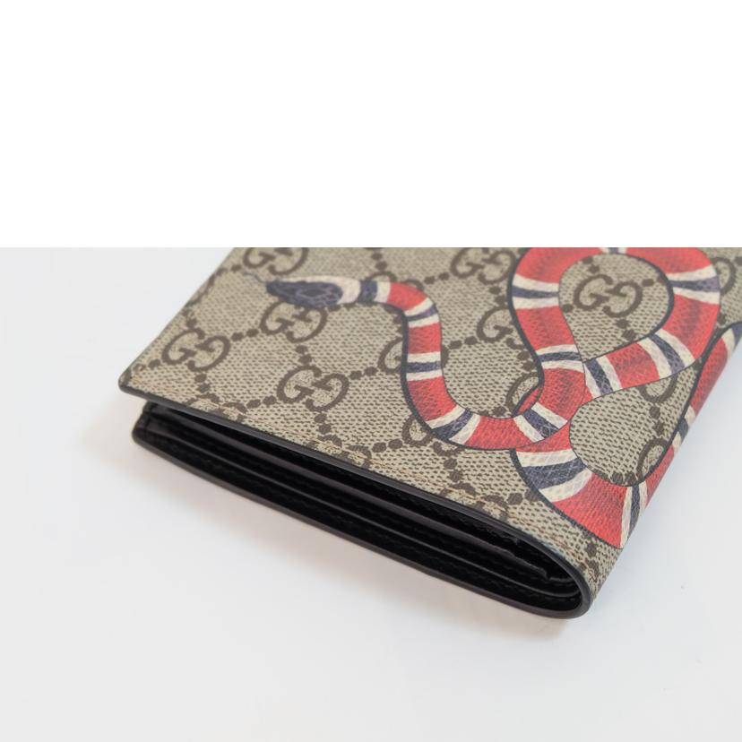 GUCCI グッチ/GGスプリームスネークプリント折り財布/451266//277*/Aランク/71