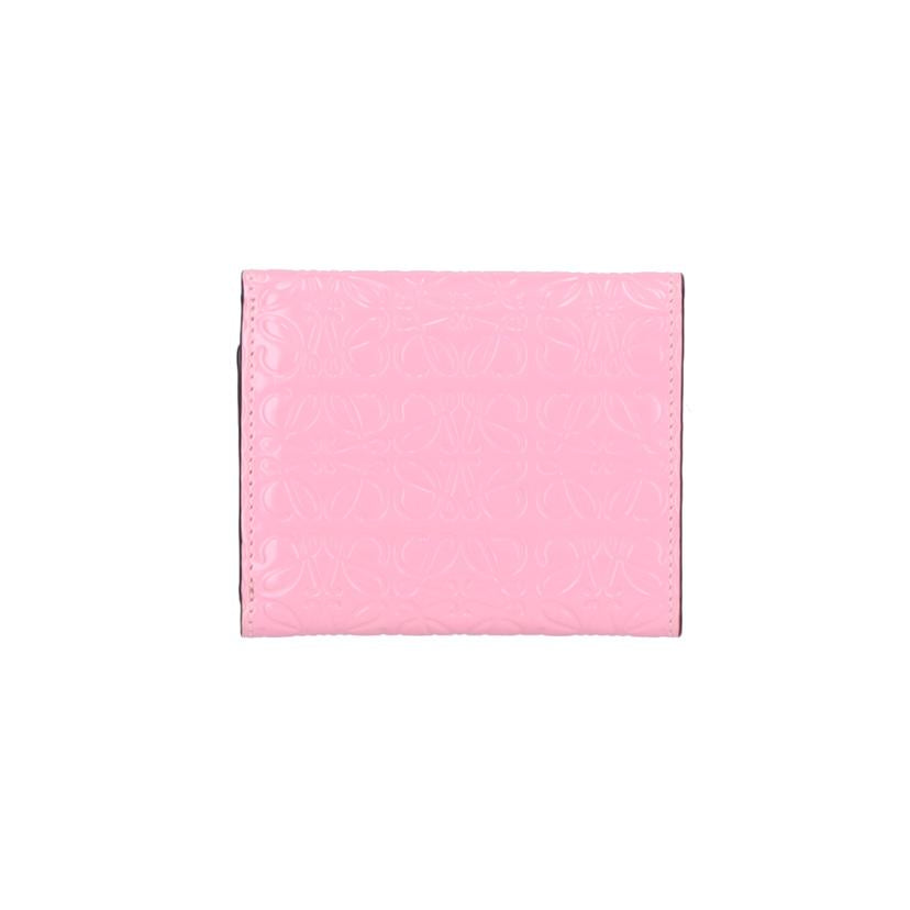 LOEWE ロエベ/リピートアナグラム/トライフォールドウォレット/ピンク//101***/SAランク/91