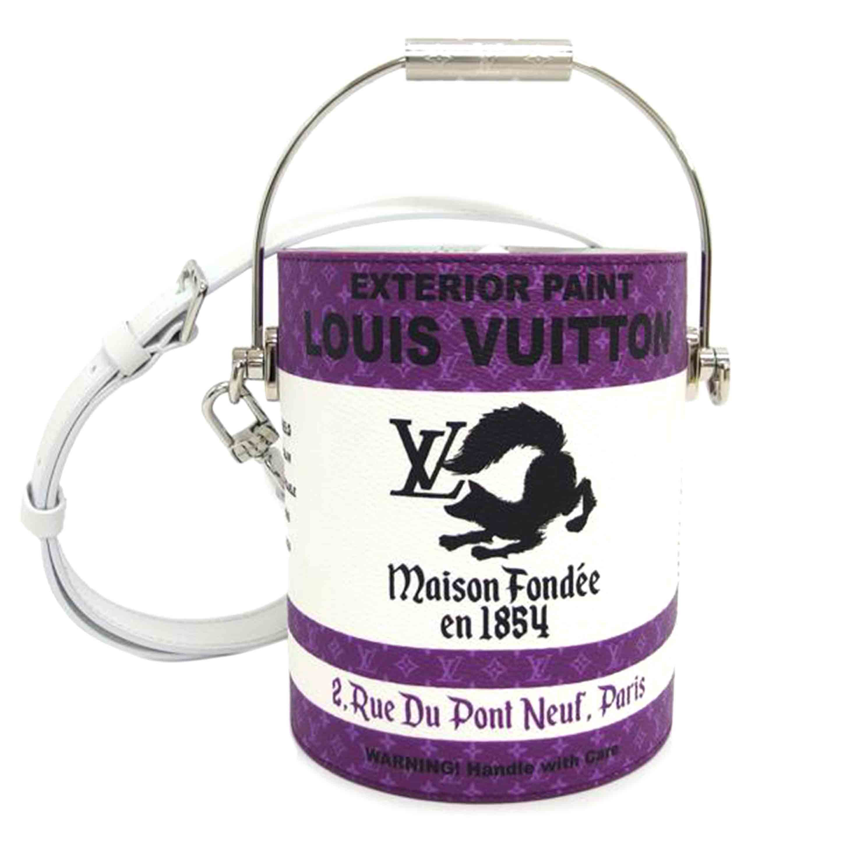 LV ルイ・ヴィトン/ペイントカンバッグ/パープル×ホワイト/M81591//RFI*/Aランク/18