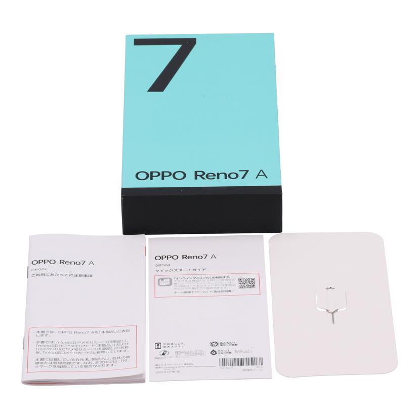 OPPO au オッポ /スマートフォン/Reno7 A 128GB/OPG04//dca52be9/Aランク/65