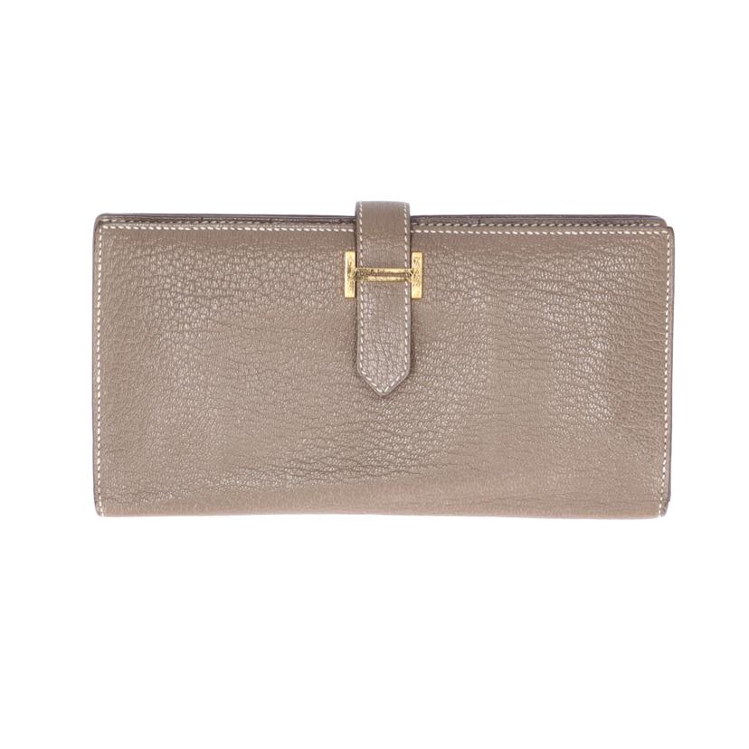 HERMES エルメス/ベアンスフレ/エトゥープ/シェーブル/ゴールド金具//Bランク/75