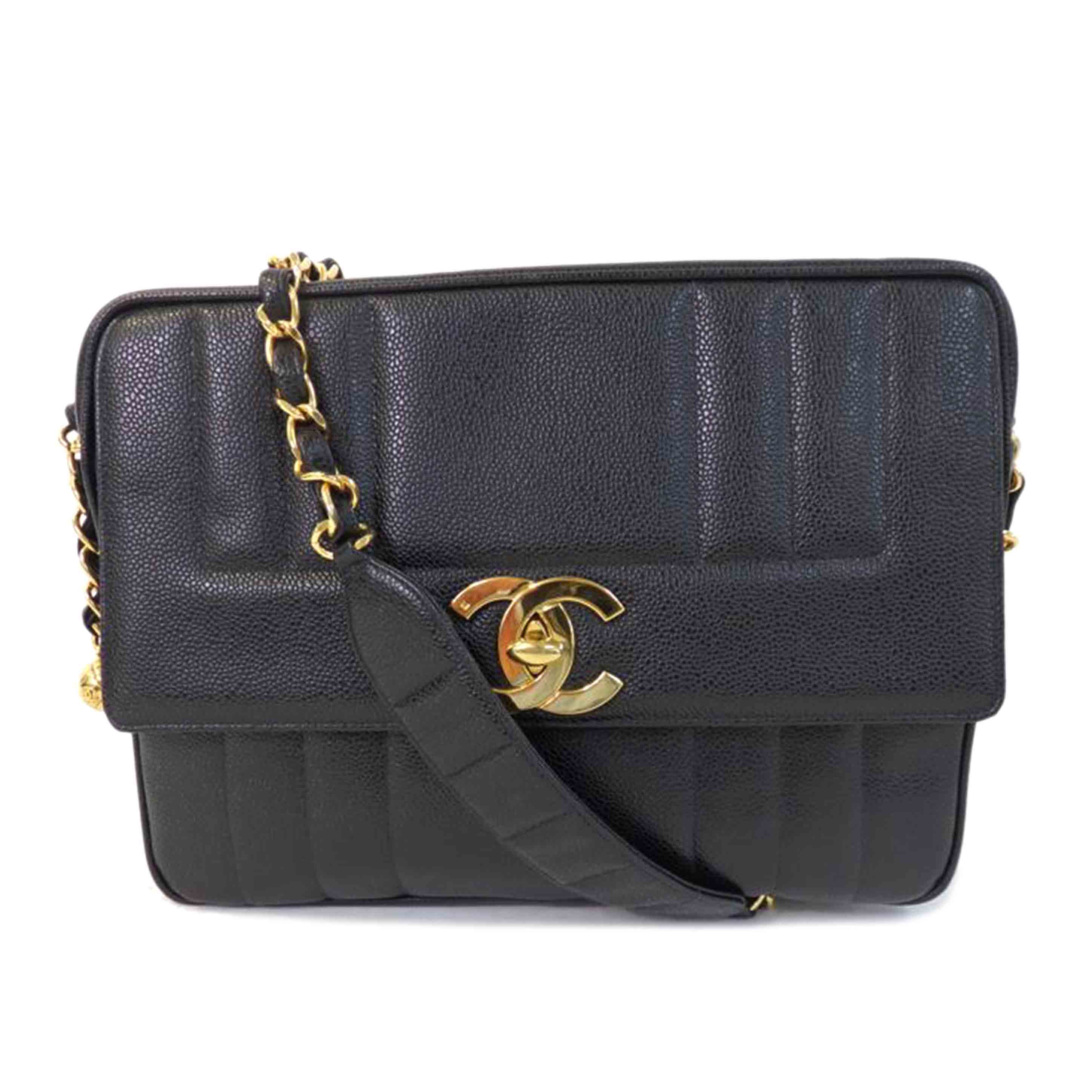CHANEL シャネル/マドモアゼル/チェーンショルダーバッグ/キャビアスキン/黒/ゴールド金具//336****/Aランク/84