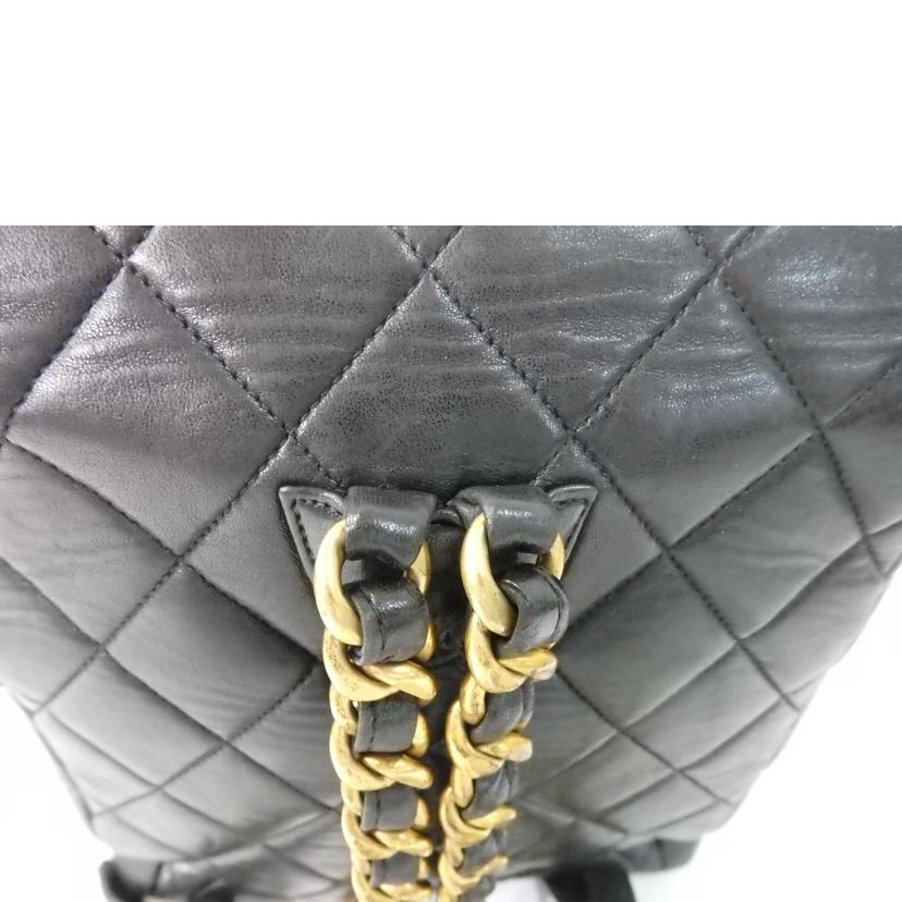 CHANEL シャネル/ココマークチェーンリュック/マトラッセ/ラム/黒/ゴールド金具/A10177//378****/Bランク/84