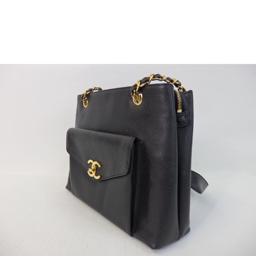CHANEL シャネル/ココマークチェーンショルダーバッグ/キャビアスキン/黒/ゴールド金具//シリア****/ABランク/84