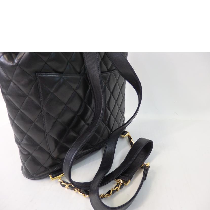 CHANEL シャネル/マトラッセ/サークルココマーク/リュックサック/黒/ゴールド金具//473****/Bランク/84