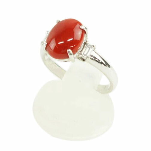 Pt900サンゴダイヤR3.20#15//ABランク/64