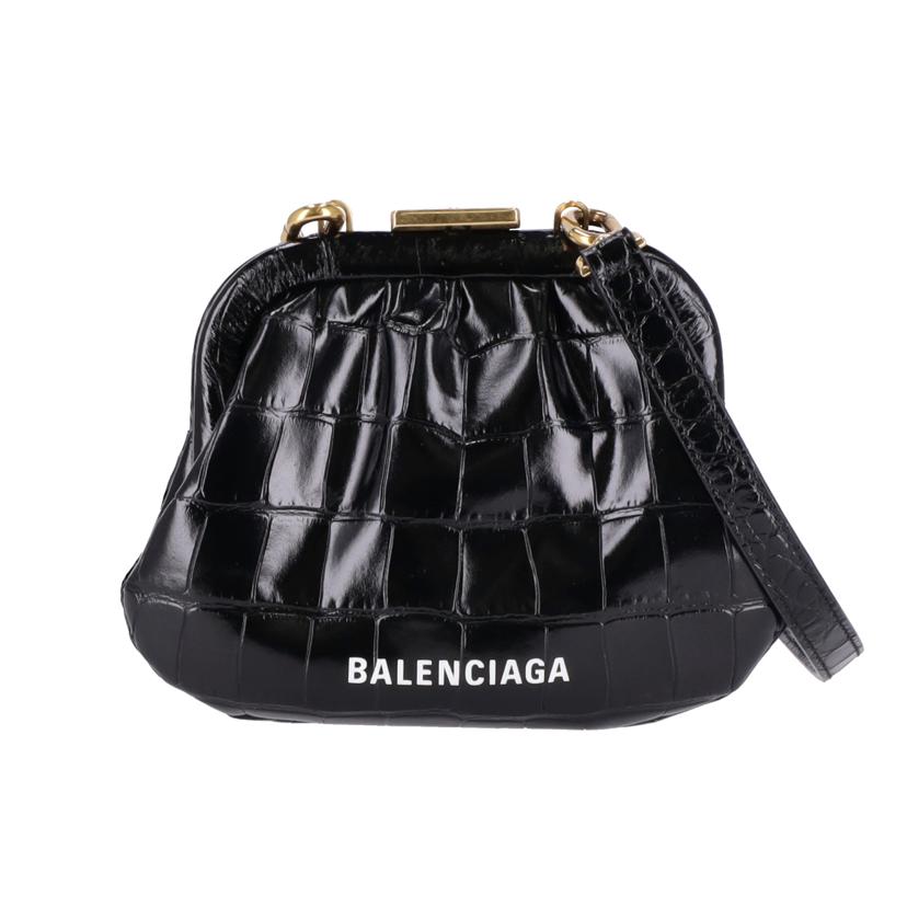 BALENCIAGA バレンシアガ/バレンシアガ/クロコ型押しがま口ショルダー/618915//ABランク/75