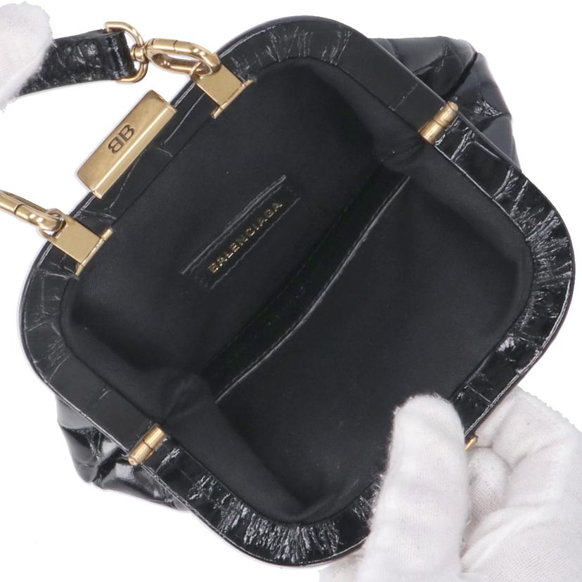 BALENCIAGA バレンシアガ/バレンシアガ/クロコ型押しがま口ショルダー/618915//ABランク/75