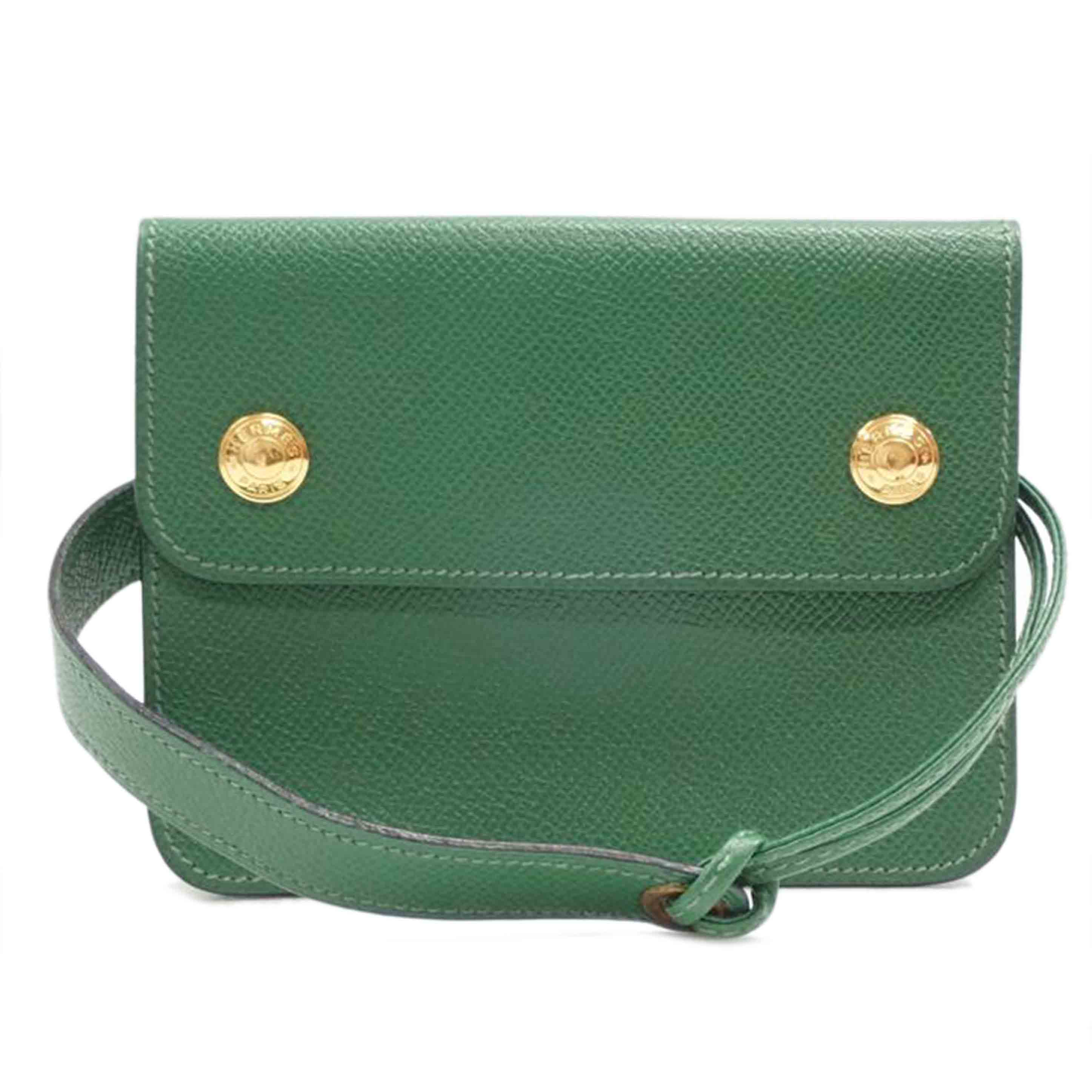 HERMES HERMES/HERMES ポシェットグリーン//〇U/ABランク/62