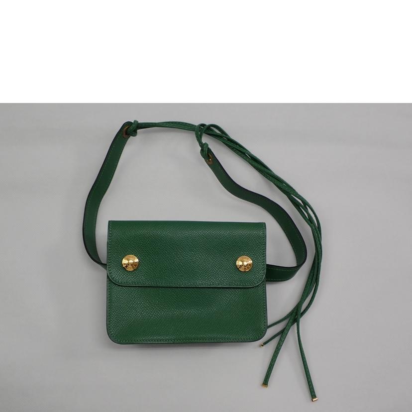 HERMES HERMES/HERMES ポシェットグリーン//〇U/ABランク/62