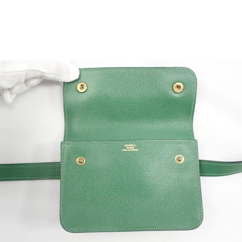 HERMES HERMES/HERMES ポシェットグリーン//〇U/ABランク/62