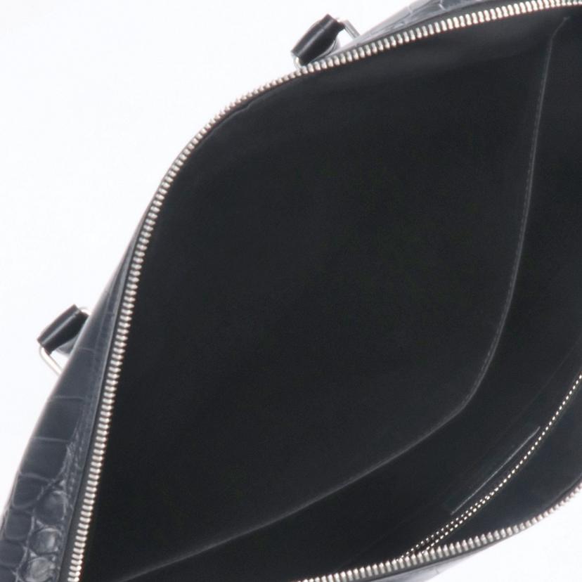 SAINT LAURENT サンローラン/サンローラン クロコ型押しブリーフケース/ブラック/PTR625449・0223//Aランク/75