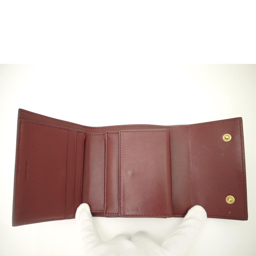 CELINE/スモールトリフォールド財布/ボルドー//Aランク/69