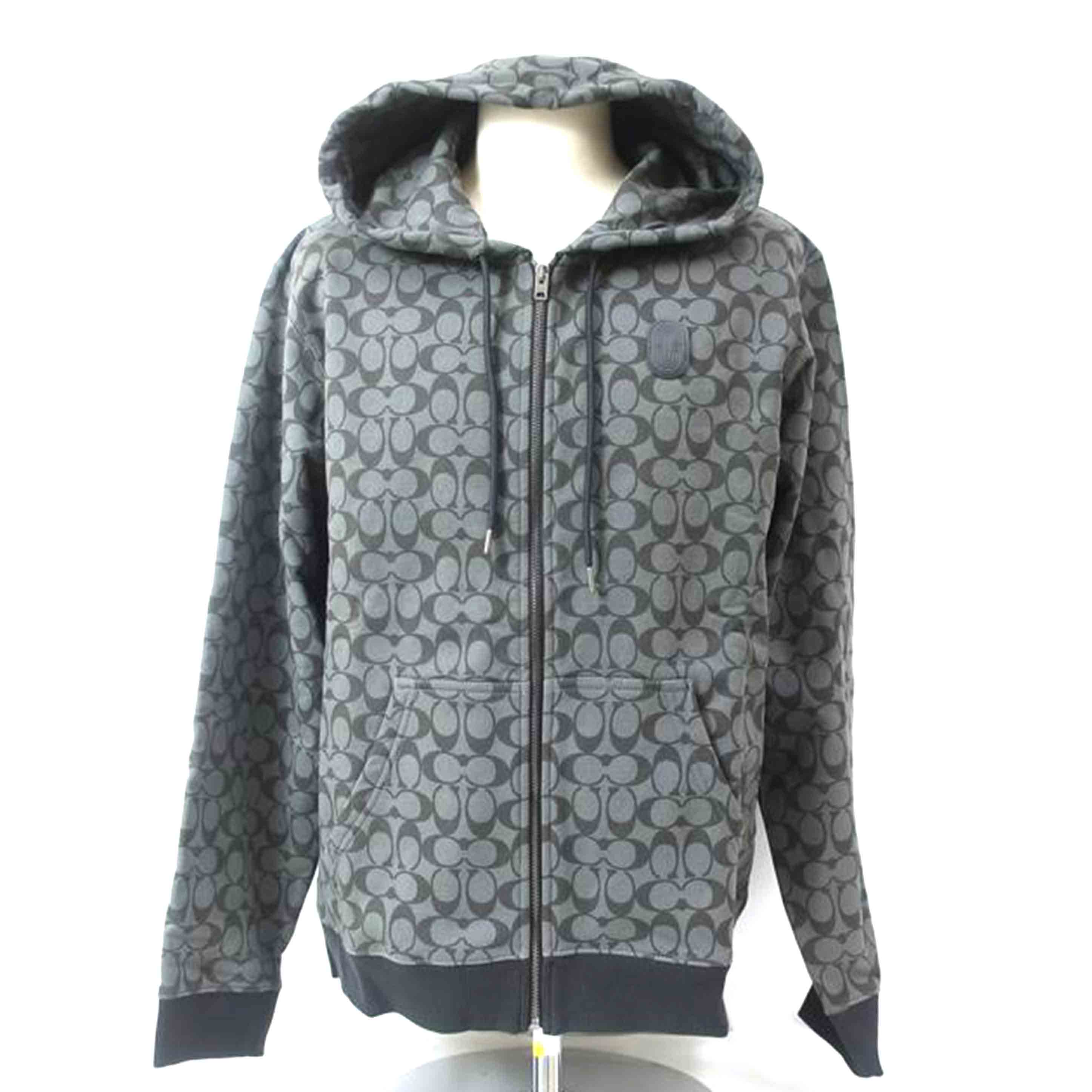 COACH コーチ/ジップアップパーカー XLサイズ シグネチャーグレー/6514//Aランク/65