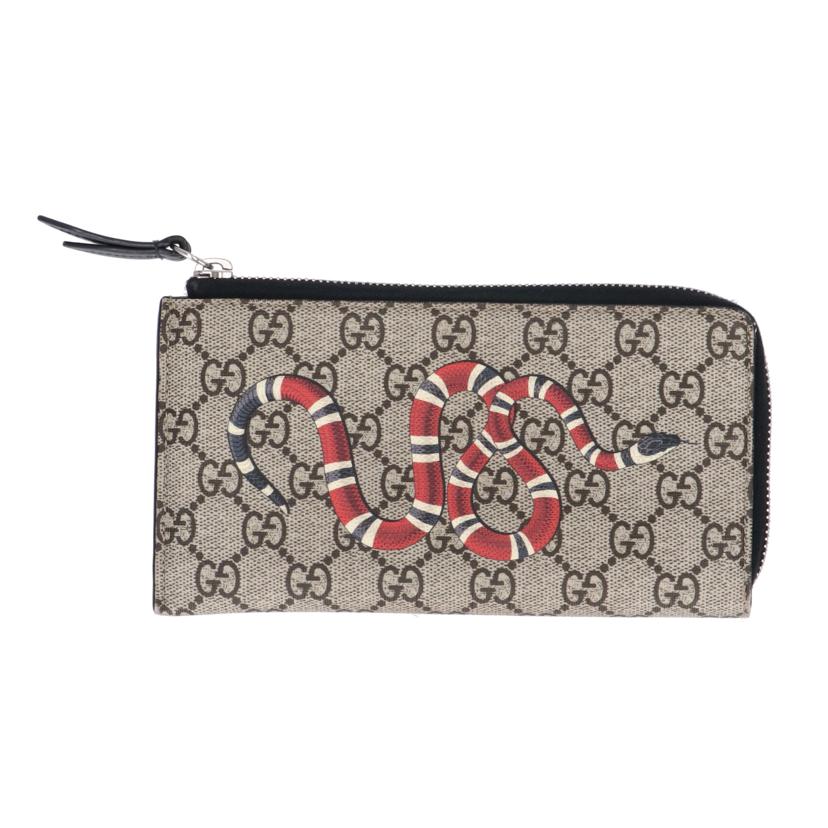 GUCCI グッチ/GGスプリームスネークプリントL字ファスナー長財布/575364//041*/ABランク/75