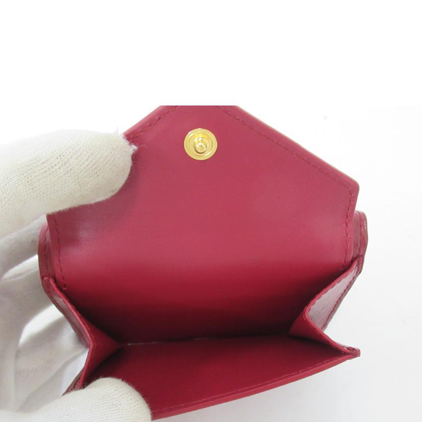 PRADA/ 三つ折Wホック財布/赤/197A//Aランク/63