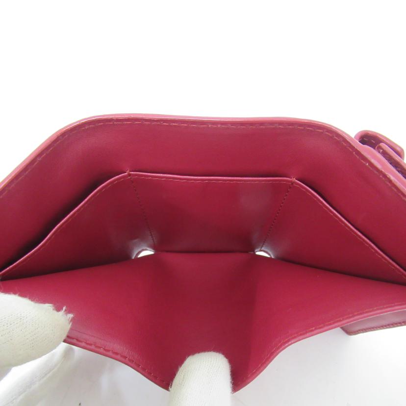 PRADA/ 三つ折Wホック財布/赤/197A//Aランク/63