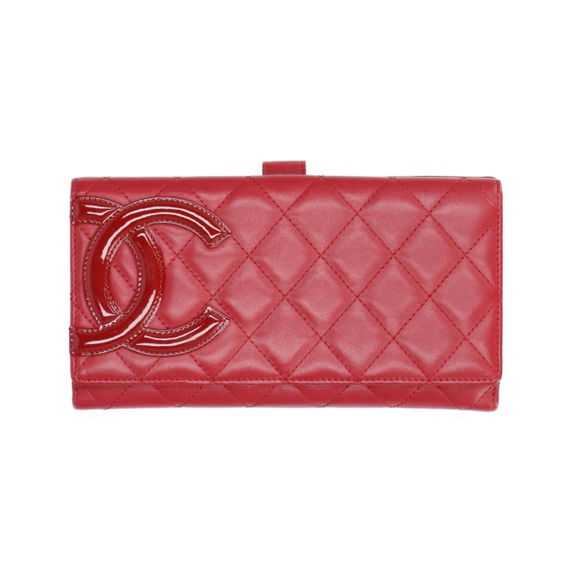 CHANEL シャネル/Wホック長財布/カンボンライン/レッド//136*****/ABランク/85