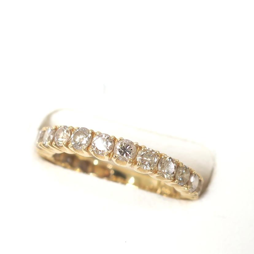 ダイヤ ハーフエタニティリング 1.0ct 11号 17石 K18YG ハフエタ 爪留め//ABランク/65