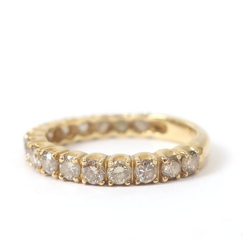 ダイヤ ハーフエタニティリング 1.0ct 11号 17石 K18YG ハフエタ 爪留め//ABランク/65