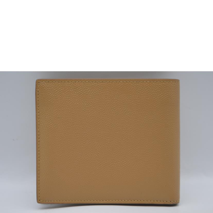 SAINT LAURENT サンローラン/スムースレザーバイフォールドウォレット/ブラウン/396307//012*/ABランク/89