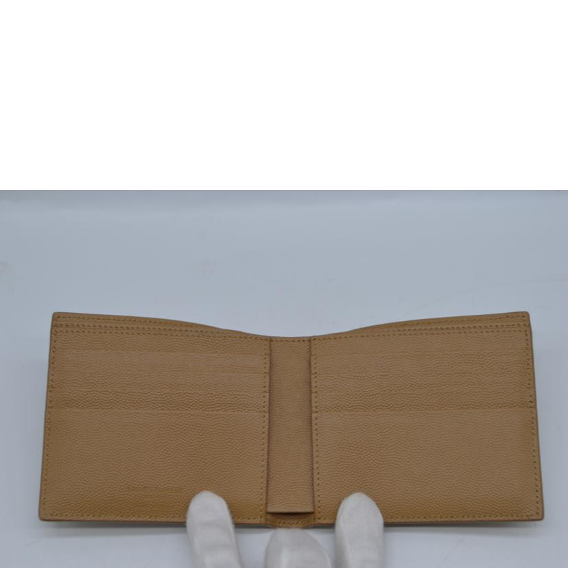 SAINT LAURENT サンローラン/スムースレザーバイフォールドウォレット/ブラウン/396307//012*/ABランク/89