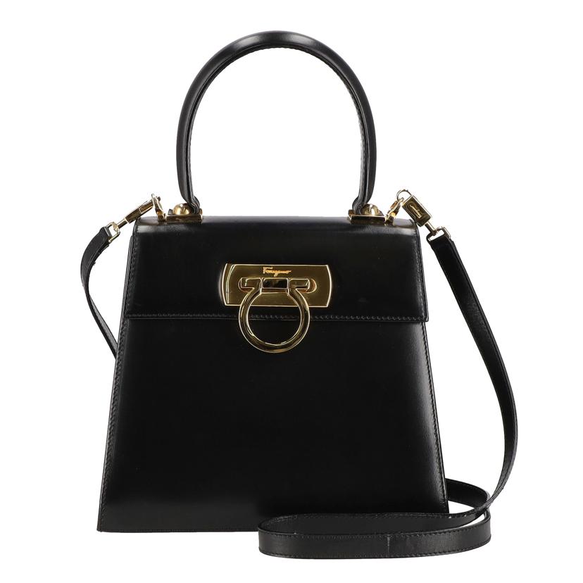 Ferragamo フェラガモ/ガンチーニ2WAYハンド/ブラック/GD金具/BX-212193//Aランク/75