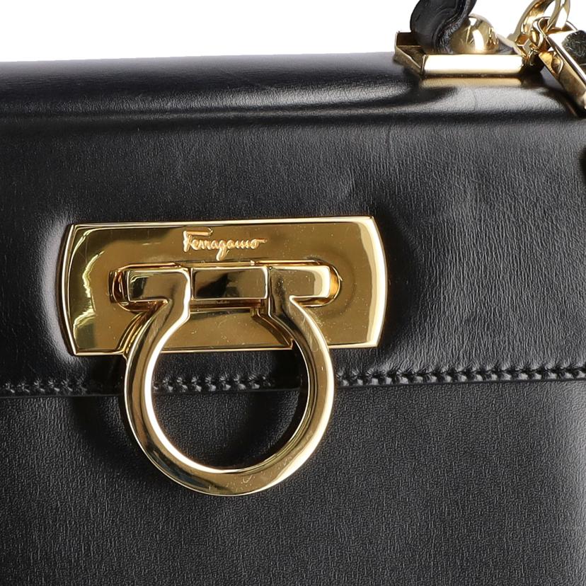 Ferragamo フェラガモ/ガンチーニ2WAYハンド/ブラック/GD金具/BX-212193//Aランク/75