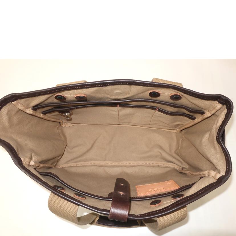 PLAIN プレイン/キャンパストートバッグ ベージュ×ブラウン//ABランク/65