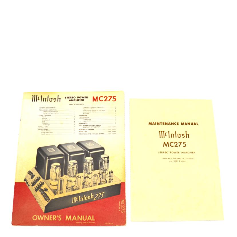 Mcintosh マッキントッシュ/パワーアンプ/MC275 オリジナル//Bランク/75