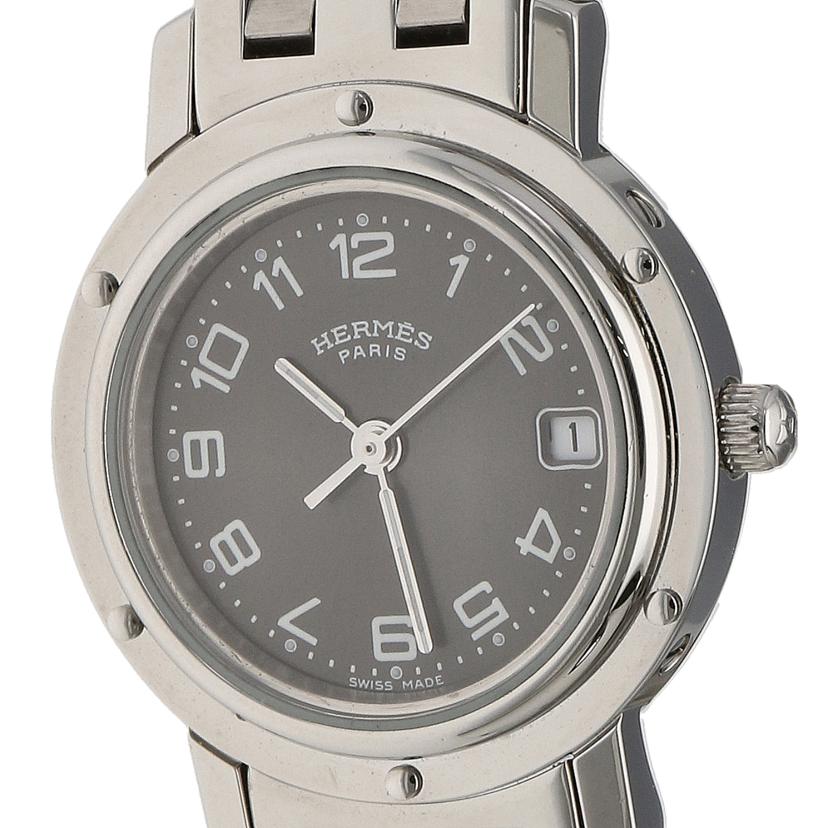 HERMES エルメス/クリッパー・グレー/レディース/クオーツ/CL4.210//181****/SAランク/92