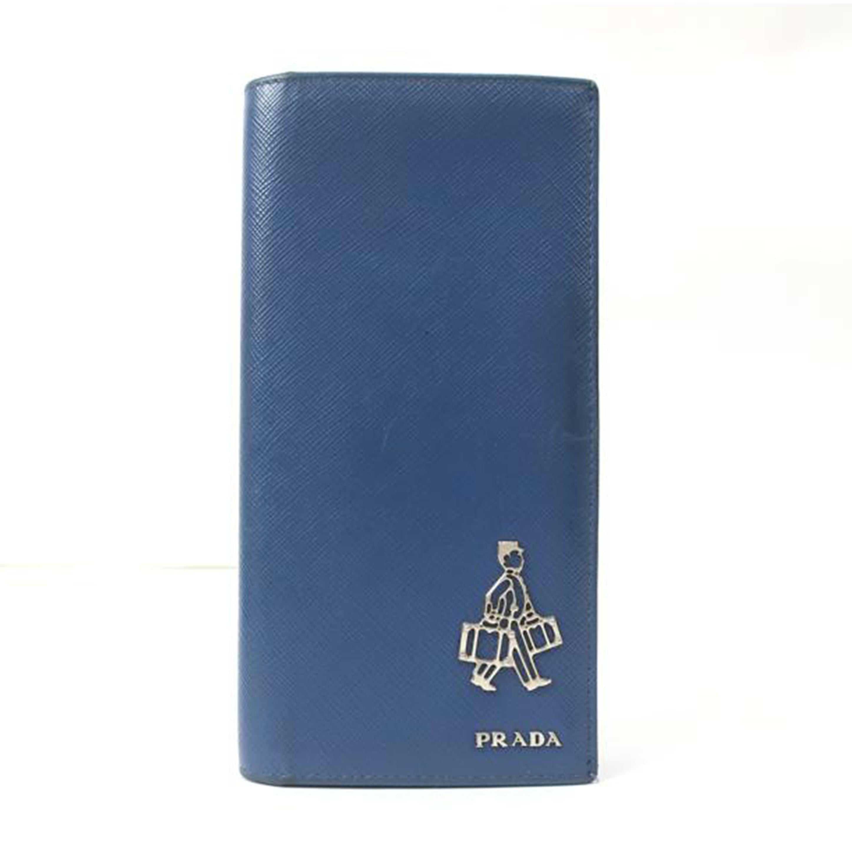 PRADA プラダ/サフィアーノトラベル 札入れ カードケース 長財布 SAFFIANO TRAVEL ブルー/2MV341//Bランク/65