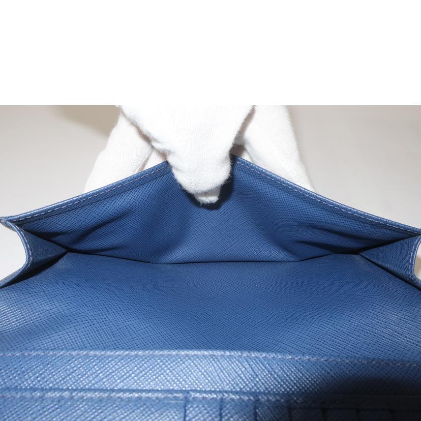 PRADA プラダ/サフィアーノトラベル 札入れ カードケース 長財布 SAFFIANO TRAVEL ブルー/2MV341//Bランク/65