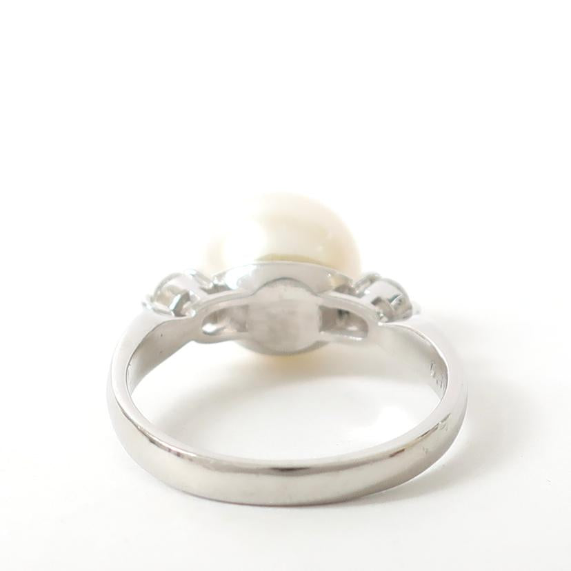 Pt900 パール ダイヤリング 本真珠 016ct 鑑別書あり 10号//Aランク/65