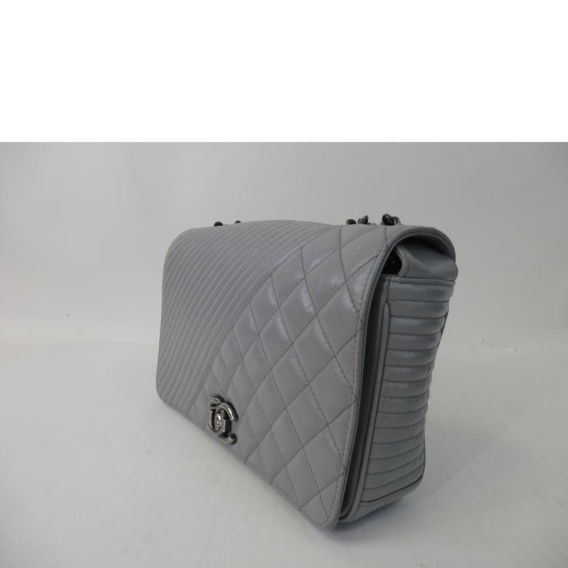 CHANEL シャネル/マトラッセ/ボーイシャネルチェーンショルダーバッグ/ラム/グレー/シルバー金具//208*****/ABランク/84