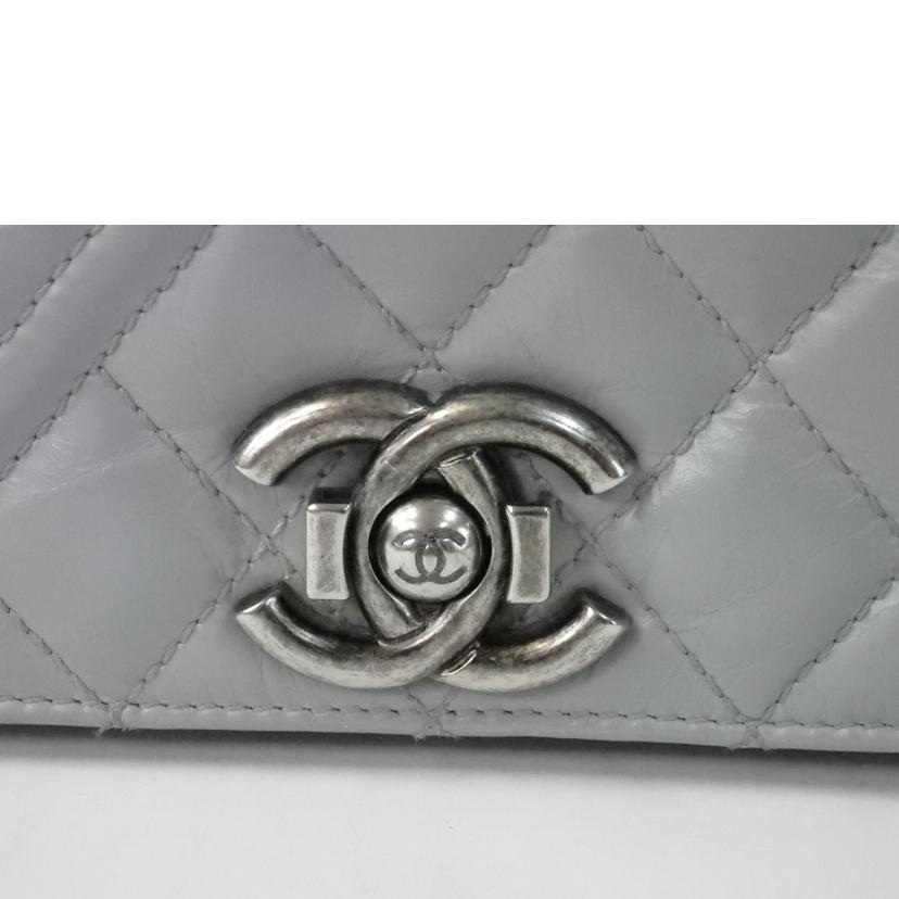 CHANEL シャネル/マトラッセ/ボーイシャネルチェーンショルダーバッグ/ラム/グレー/シルバー金具//208*****/ABランク/84