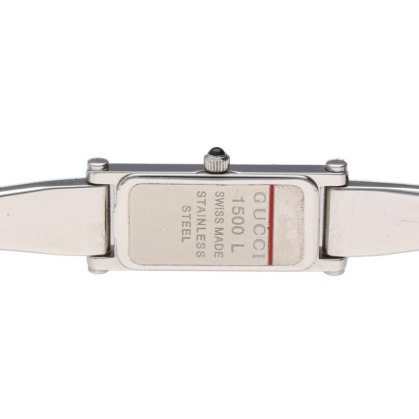 GUCCI グッチ/スクエアバングルウォッチ・ブラック×シルバー/クオーツ/1500L//120****/ABランク/75