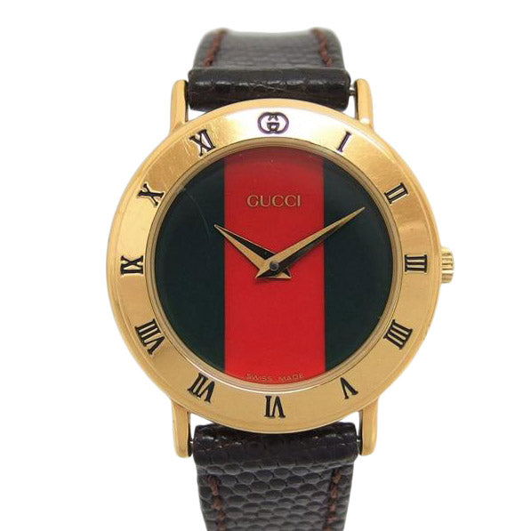 GUCCI グッチ/ローマンベゼル/シェリーライン文字盤/アナログウォッチ/クォーツ/3000.2.L/042****/GUCCI/Bランク/04【中古】