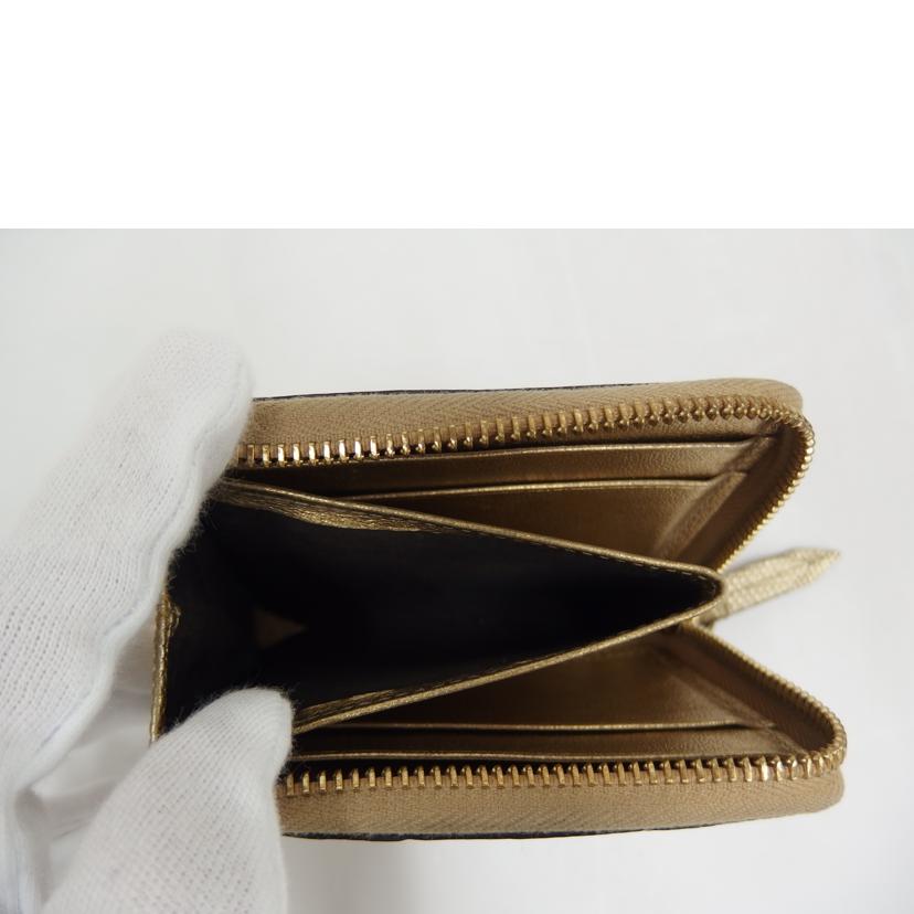 GUCCI グッチ/GGマーモントL字ファスナーリザードゴールド/644406//Bランク/82