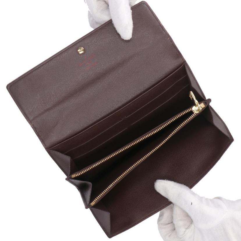 LV/ポルトフォイユ・サラ旧型/ダミエ/エベヌ/N61734//CA1***/Bランク/85