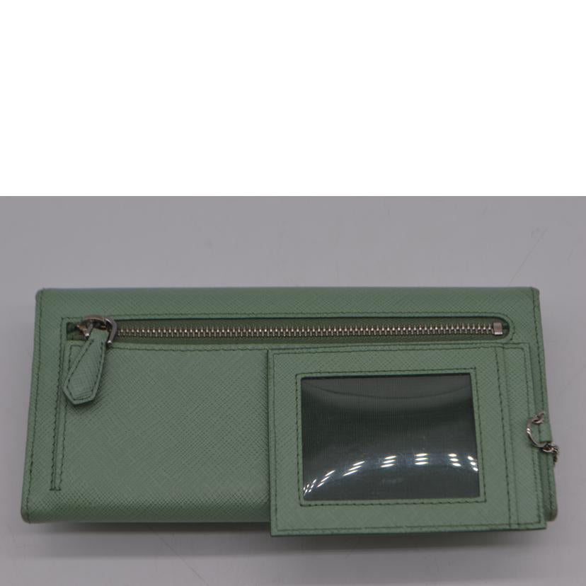 PRADA プラダ/サフィアーノリボンレザー長財布/アクアマリーナグリーン/1MH132//12N/ABランク/89