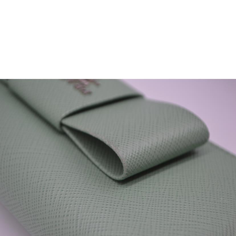 PRADA プラダ/サフィアーノリボンレザー長財布/アクアマリーナグリーン/1MH132//12N/ABランク/89
