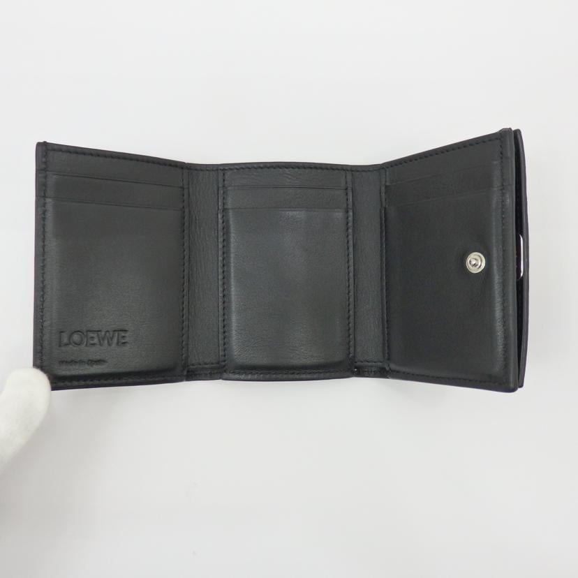 LOEWE ロエベ/アナグラム トライフォールド ウォレット/ブラック/C821TR2X08//262***/ABランク/77
