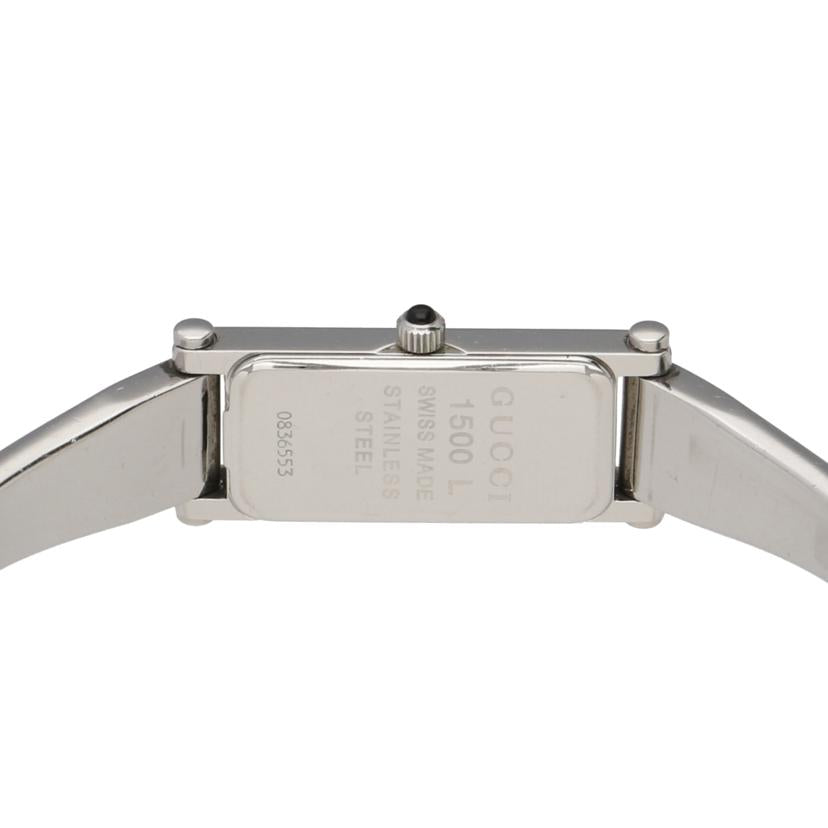 GUCCI グッチ/スクエアバングルウォッチ・ブラック×シルバー/クオーツ/1500L//083****/ABランク/20