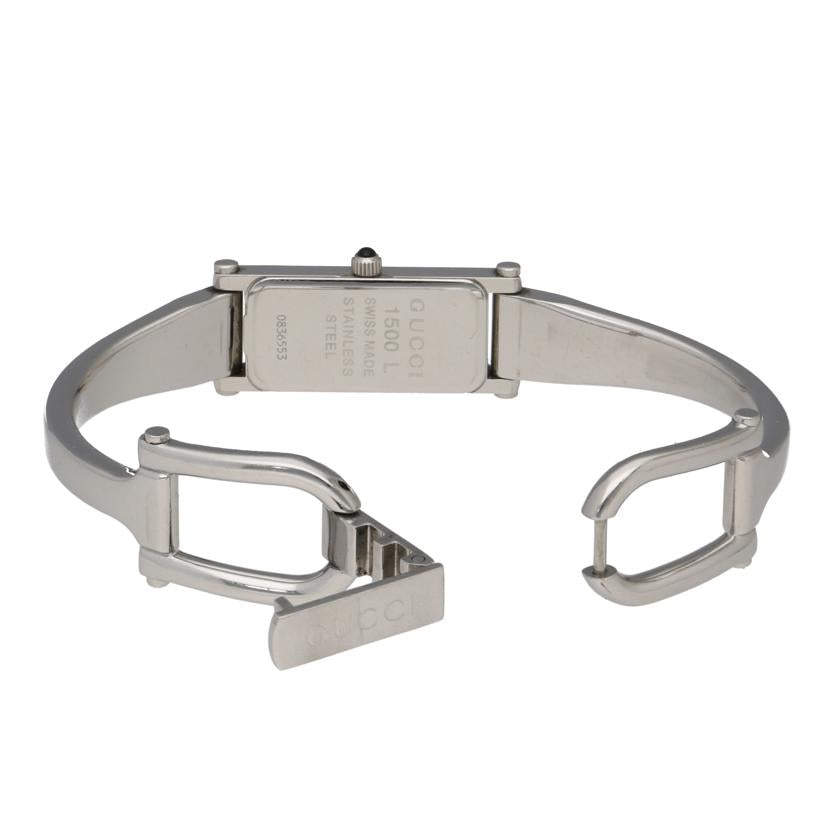 GUCCI グッチ/スクエアバングルウォッチ・ブラック×シルバー/クオーツ/1500L//083****/ABランク/20