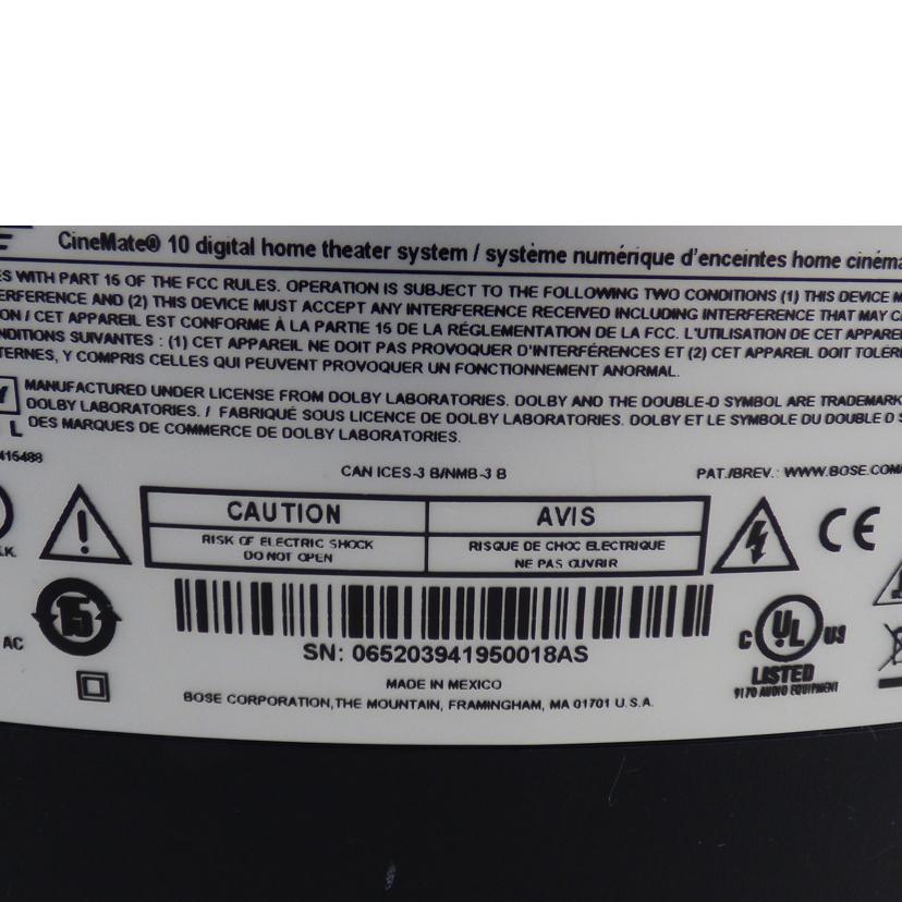 BOSE ボーズ/ホームシアター/CINEMATE10 DIGITAL//Bランク/64