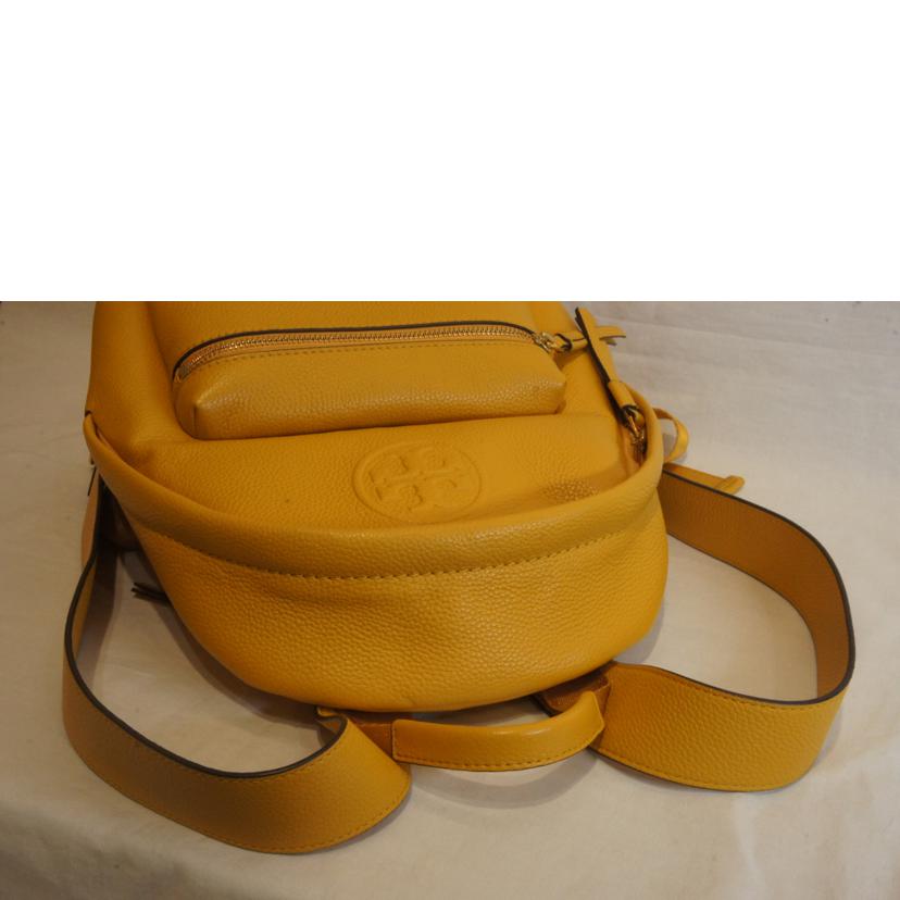 TORY BURCH/レザーイエローリュック/バックパック//Aランク/92