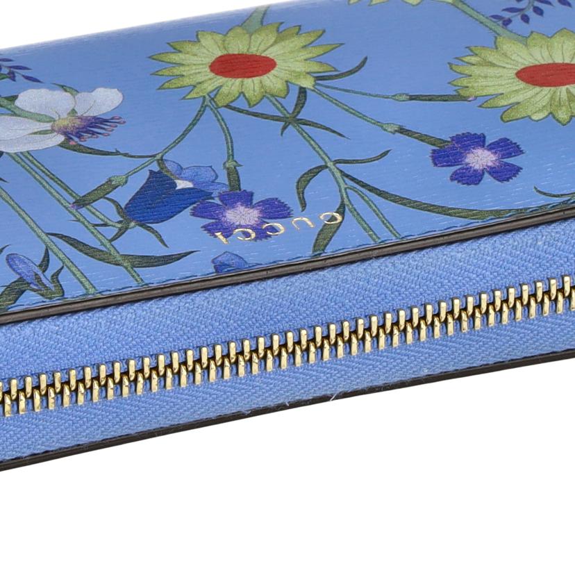GUCCI グッチ/バンブーフローラルラウンドファスナー長財布/ブルー/453156//493***/ABランク/75