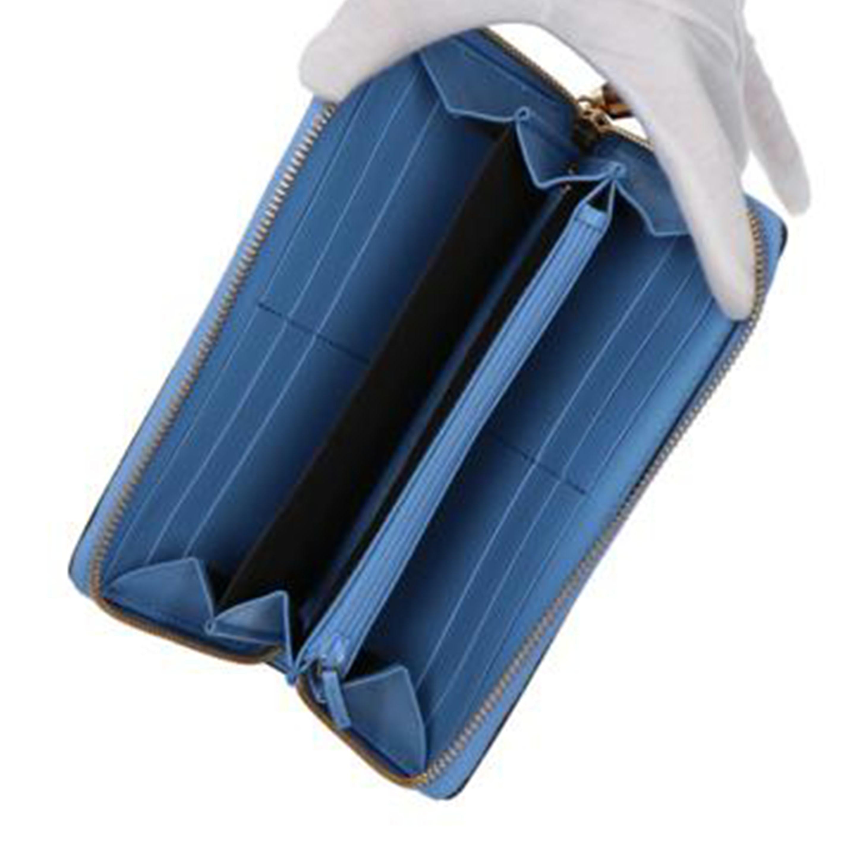 GUCCI グッチ/バンブーフローラルラウンドファスナー長財布/ブルー/453156//493***/ABランク/75