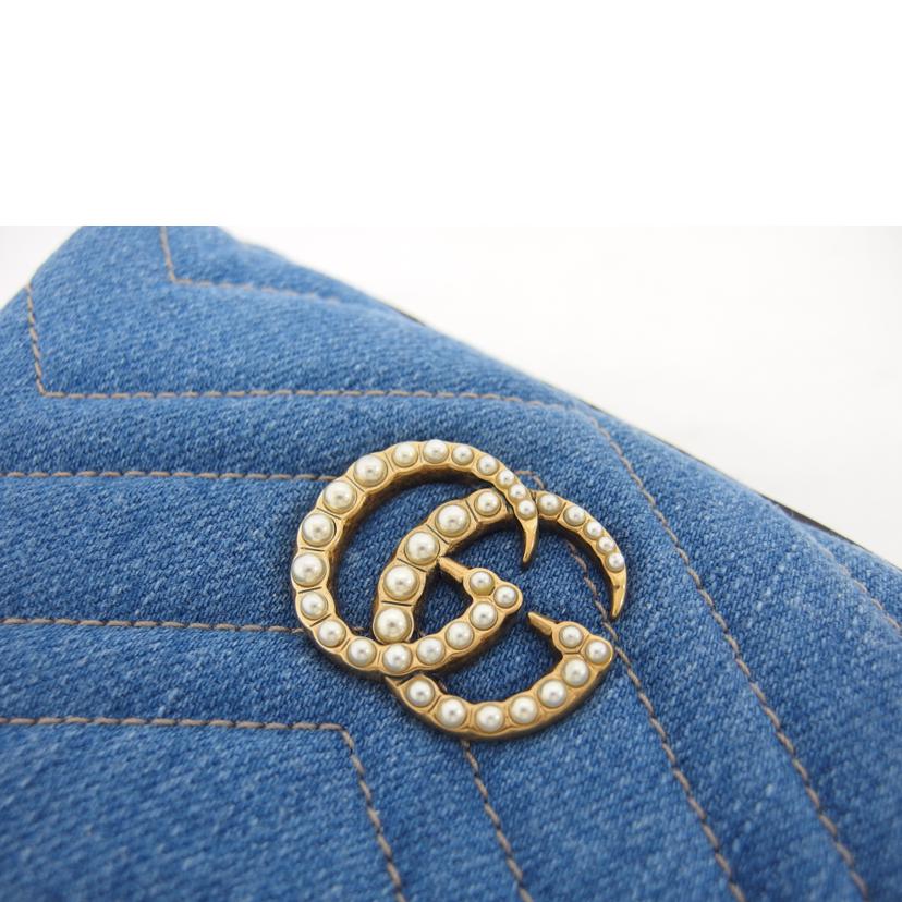 GUCCI グッチ/GGマーモント/デニムキルティングコスメポーチ/476165//520***/Aランク/04